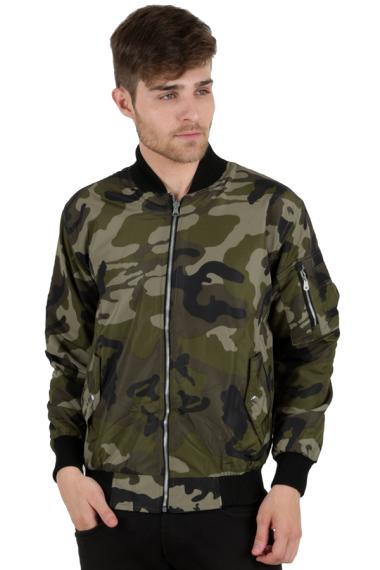 Elfs Shop Military Bomber Motif Army AT Jaket Reverseable - Hijau Muda