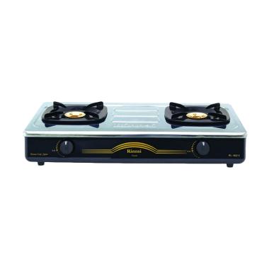 Rinnai RI602E Kompor Gas - Putih Hitam [2 Tungku/Stainless Steel] White Black