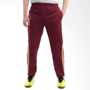 Elfs Shop Stripe Gold 95D9 Celana Training Pria - Maroon