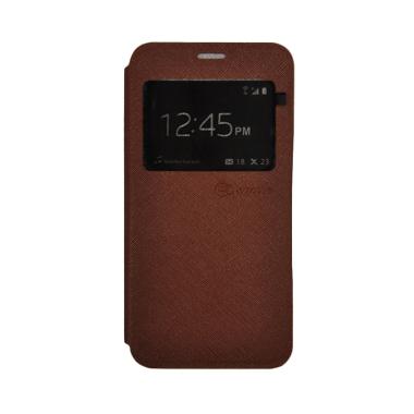 SMILE Standing Cover Casing for Samsung Galaxy J7 Prime - Brown