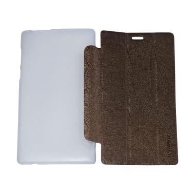 QCF Leather Bookcover Flip Cover Ca ... novo Tab 2 A7-10 - Coklat
