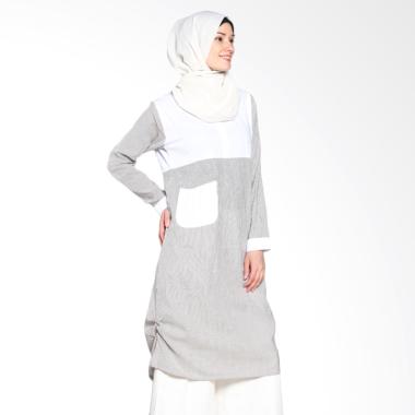 Chick Shop Unique Stripes CO-78-03-HP Dress Moslem - Black White