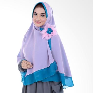 Atteena Hijab Khimar Sifon Two Tone ... tant - Turquoise Babypink