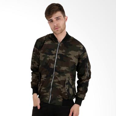 Elfs Shop Reverseable Military Bomber Motif Army AM Jaket - Coklat Tua