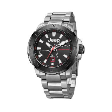 Jeep Wrangler Rubicon Automatic JPW63201 Jam Tangan Pria - Black Silver Black/ Silver