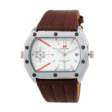 Swiss Army SA 6571 AD Dual Time Jam Tangan Pria - Brown