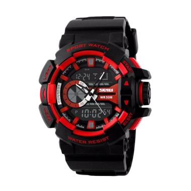 Skmei 1117 Jam Tangan Pria Skmei 1 ... Hitam Merah- Hitam Merah