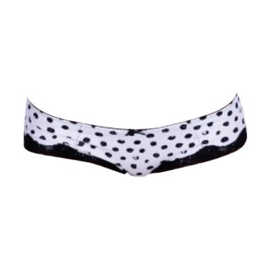 Rheto Abby Boxer Painted Dot Print Celana Dalam Wanita - White Black