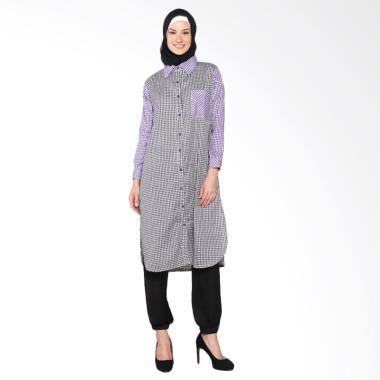 Chick Shop Simple Long Shirt CO-59-02-HU Baju Moslem - Black Purple
