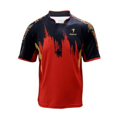 Flypower Mandala Advantage Logo Kaos Badminton Pria - Black/Red