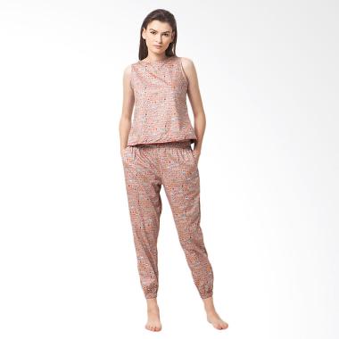 Madeleine Piyama Alphabet Joger Baju Tidur Wanita - Brown