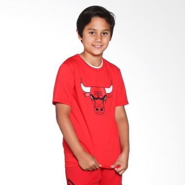 NBA Outerstuff 8BARMK Chicago Bulls SS Primary Logo Merah Kaos Basket Anak
