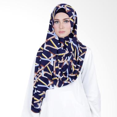Cantik Kerudung Sheefa Long Nadine Print No.9 Hijab - Navy