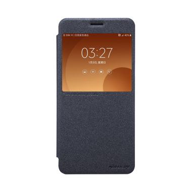 Nillkin Sparkle Leather Casing for Samsung Galaxy C9 Pro - Hitam Black