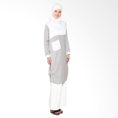 Chick Shop Unique Stripes Dress CO-78-02-CP Moslem Brown - white