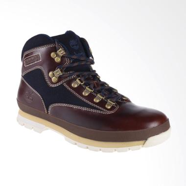 Timberland Euro Hiker Mid Fabric and Leather Sepatu Boot - Navy