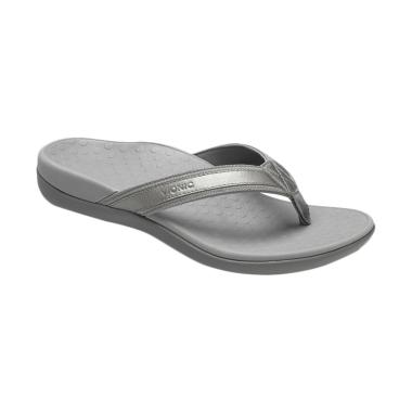 Vionic Islander Pewter Metallic Sandal Wanita