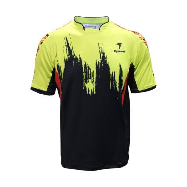 Flypower Mandala Advantage Logo Kaos Badminton Pria - Neon Black