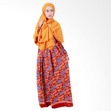 Batik Putri Ayu Solo Batik Syari GH2 Gamis - Orange