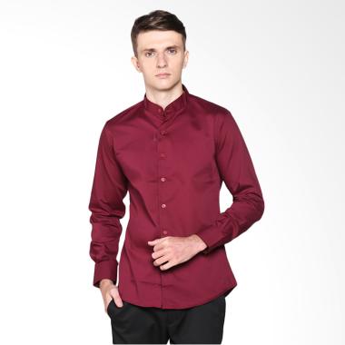 VM Krah Shanghai Slimfit Kemeja Pan ... uslim Pria - Merah Maroon