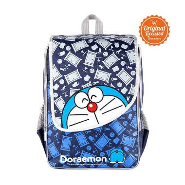 Doraemon Doors Double Rucksack Large With Flip Tas Sekolah Anak