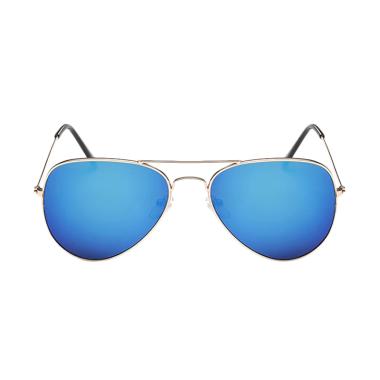 Deoclaus Fashion Aviator Eyewear Harley Sunglasses - Blue Gold