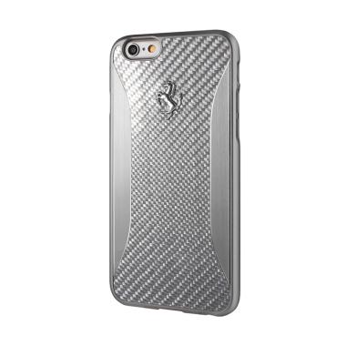 Ferrari Carbon Brushed Alu Casing for iPhone 5 or iPhone SE - Silver