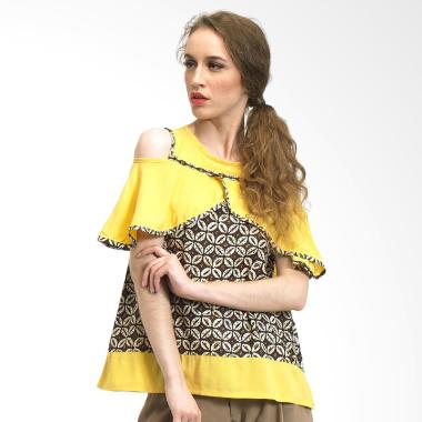 Beyounique Cut Out Flare Sleeve Blo ... on Atasan Wanita - Yellow