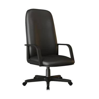 Verona Chair KD-151-HK Type Standard Vinyl Kursi Kantor - Hitam