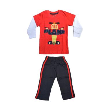 Jumping Beans Air Plane Setelan Anak - Merah Hitam