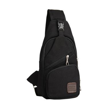 Martinversa Kanvas Chestbag Impor Tas Selempang Pria - Black
