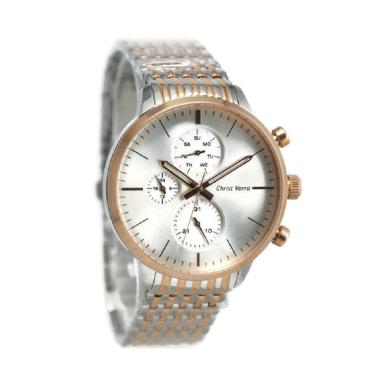 Christ Verra 52537G-14 Jam Tangan Pria - Silver Rosegold Silver-Rose Gold