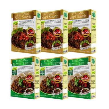 Laziz! Food 3 Rendang Sapi Suwir & ... Chili Set Makanan Instan