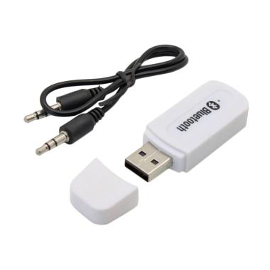 USB Bluetooth Audio Music Receiver Dongle - Putih [3.5mm/Stereo]