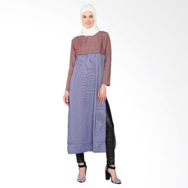 Chick Shop Stripes Dress Combination CO-61-02-BM Baju Moslem - Blue Red