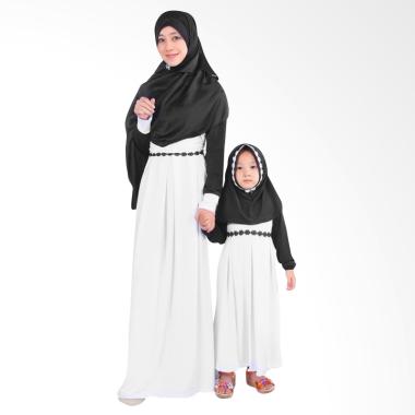 BajuYuli Gamis Couple Ibu Anak - Putih Hitam