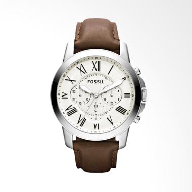 Fossil Grant Chronograph Leather Watch FS4735 Jam Tangan Pria - Brown