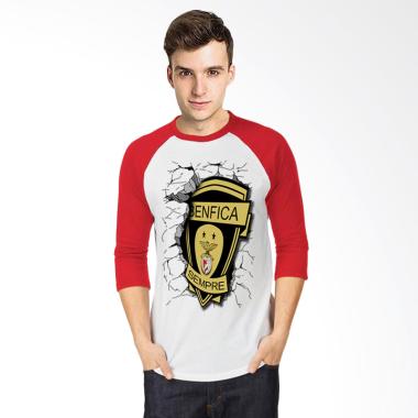 T-SHIRT GLORY 3D Benfica Elegant Raglan T-shirt - Putih Merah