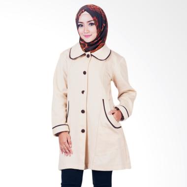 Believe BJM-02 Parka Ziper Hoodie C ... aket Muslim Wanita - Krem