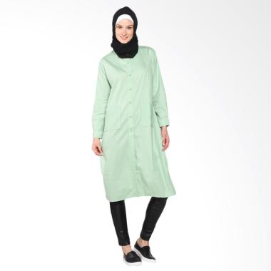 Chick Shop Simple Plain Long Shirt CO-52-01-Hm Baju Moslem - Light Green