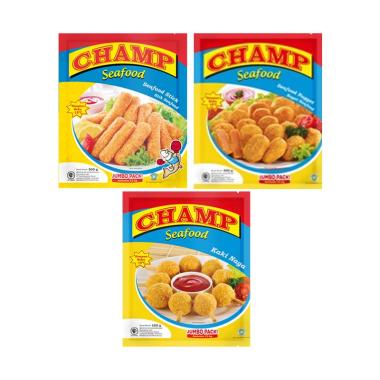 Champ Seafood 500gr Paket isi 3 pack - All Varian, FREE COOLER BAG