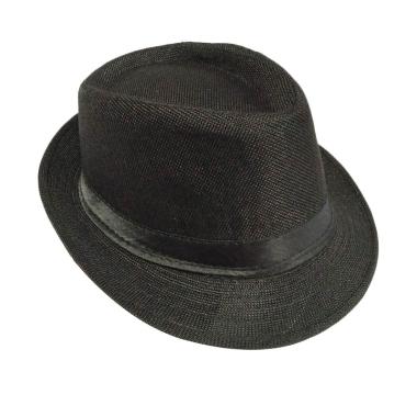 D&D Hat Collection Fedora Panama Topi Fedora Panama Dewasa - Hitam