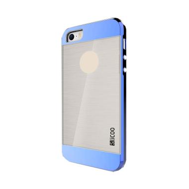 Slicoo Clear Back Side Cover Hardca ... ple Iphone 5 or 5S - Biru