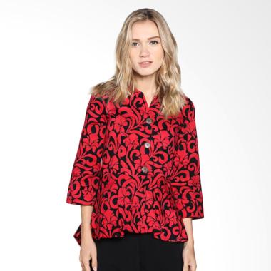 Batik Pria Tampan Wbl34-04081629c Women Dutch Flower Blouse - Red