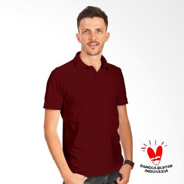 Morning Whistle Man Basic Polo Shirt Pria - Maroon Red Oriole