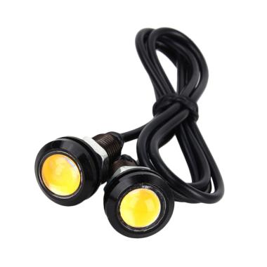 JMS DRL Daytime Eagle Eye Lampu LED ... Yellow [3 W/18 mm/1 Pair]