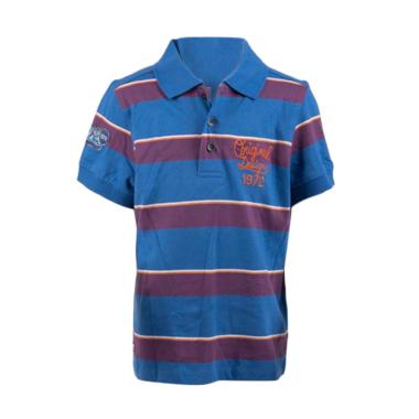 Branded Outlet Catimini Stripes Polo Shirt Anak - Biru Ungu