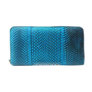 Handycraft Kulit Asli Ular Cobra Model Single Dompet Wanita - Biru Handycraft Kulit Asli Ular Cobra Model Single Dompet Wanita - Biru