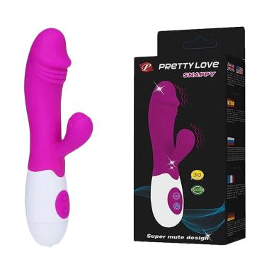 Dildo Getar Vibrator Pretty Love Snappy Alat Bantu Sex Wanita Red/Soft Pink