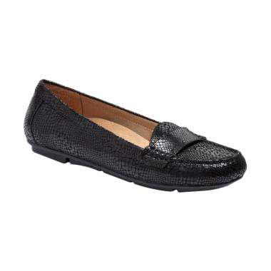 Vionic Larrun Black Snake Loafer Wanita
